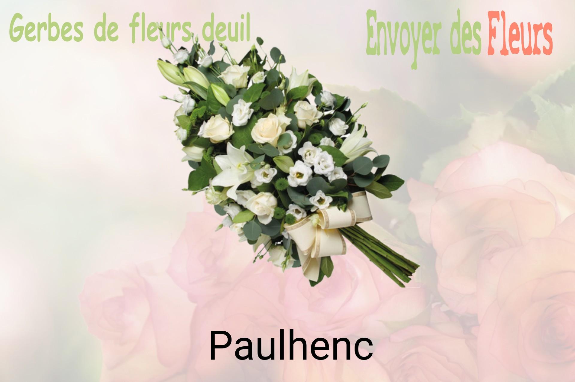 Gerbe de fleurs de deuil livrée à Paulhenc